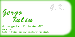 gergo kulin business card